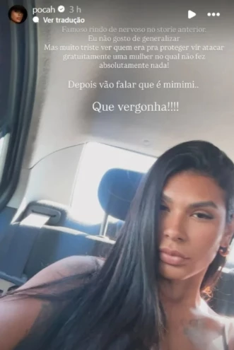 Pocah relata episódio de assédio verbal por policial em via pública