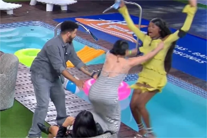 Vídeo: participante de reality show é empurrada na piscina e desmaia