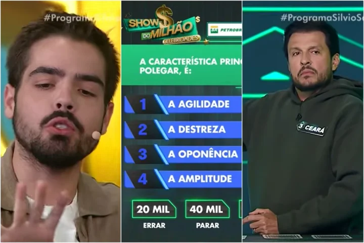 Você acertaria? Esta foi a pergunta que Ceará errou no Show do Milhão ao pedir ajuda a João Silva
