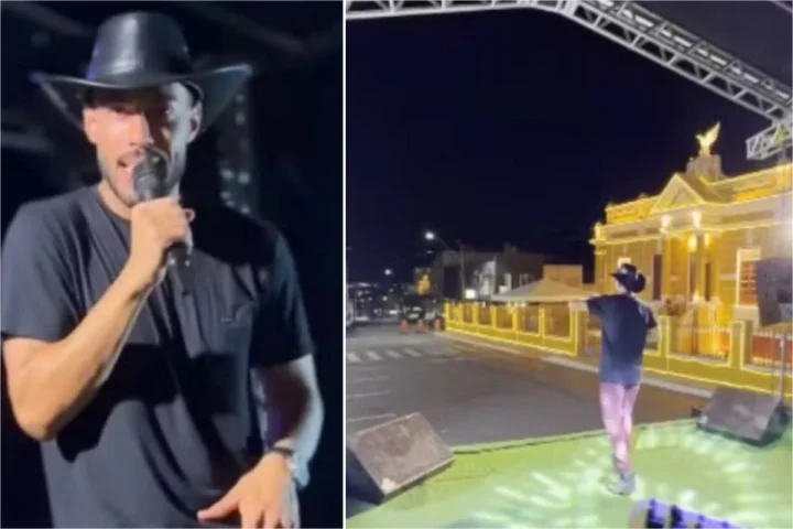 Vídeo: cantor faz show vazio na cidade onde nasceu e imagens viralizam nas redes sociais
