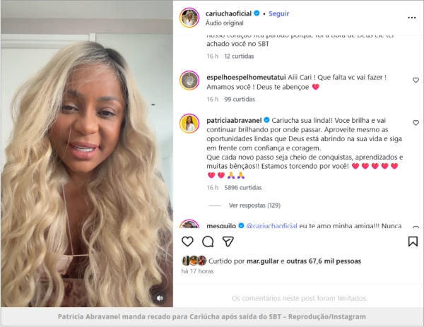 Patrícia Abravanel se pronuncia após saída de Cariúcha do SBT e nova fase na RedeTV! 34 fd2Q428ajRH0ChqzP83KXnKhJe9jkDyaoC95WHEd