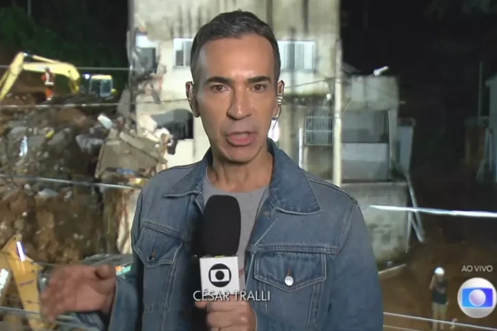 César Tralli aparece no meio de tragédia ao vivo para trazer informação na Globo: ‘Dá para observar…’