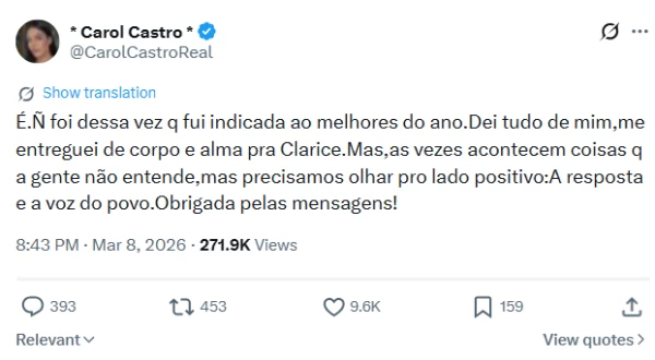 Carol Castro vem a público e solta o verbo após ser deixada de lado na Globo: ‘A gente não entende’ 36