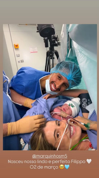 Marquinhos e Carol Cabrino celebram chegada de Filippo; influenciadora fala em bebê arco-íris e fé no futuro 33