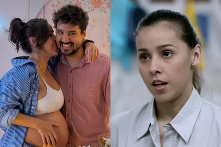 Atriz Thati Lopes faz chá revelação e anuncia nome de bebê que está esperando do ator George Sauma