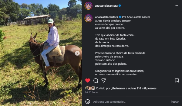 ‘Crescer às vezes dói por dentro’: Ana Castela desabafa sobre o peso da fama 33 GwwqfgP4ltqW7D3r3Kr2EylSKNH3CLA5EJYGl7Dc